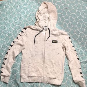 NWT White PINK by VS Zip Up Sweatshirt